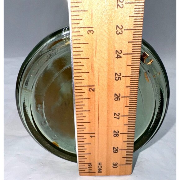 Vintage Green Glass Decanter With Cork Stopper & Orange Canadian Geese Design - Picture 10 of 13